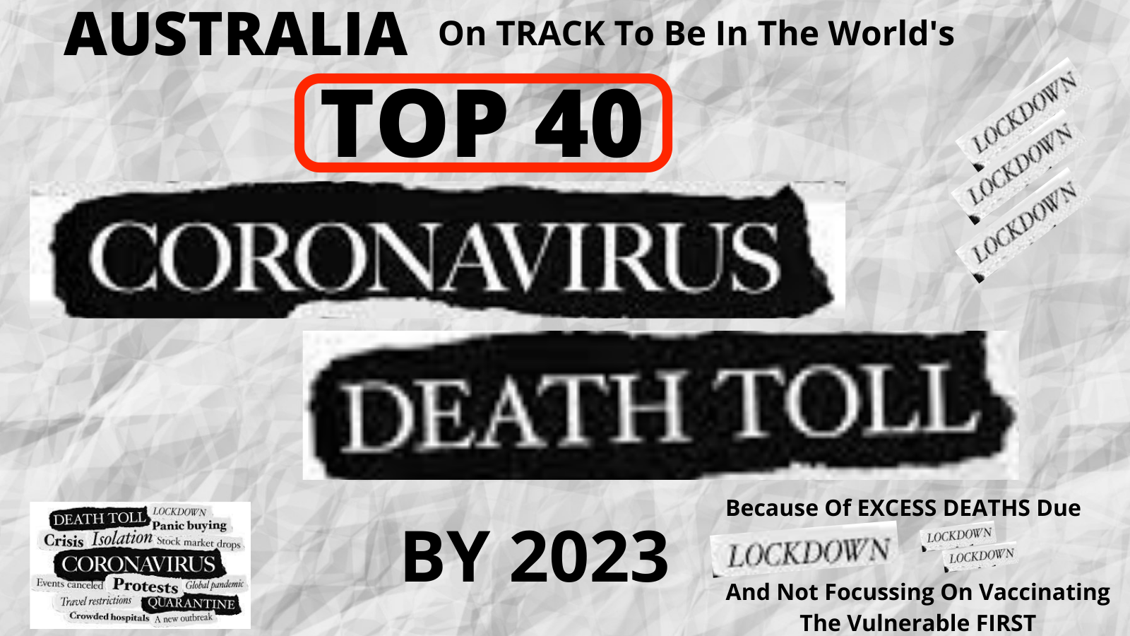 Australia On Covid Track?  Yes – To Have A Top 40 Worst Death Toll By 2023