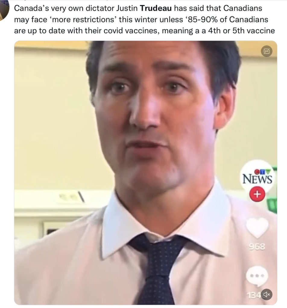 Canada's very own dictator Justin Trudeau !