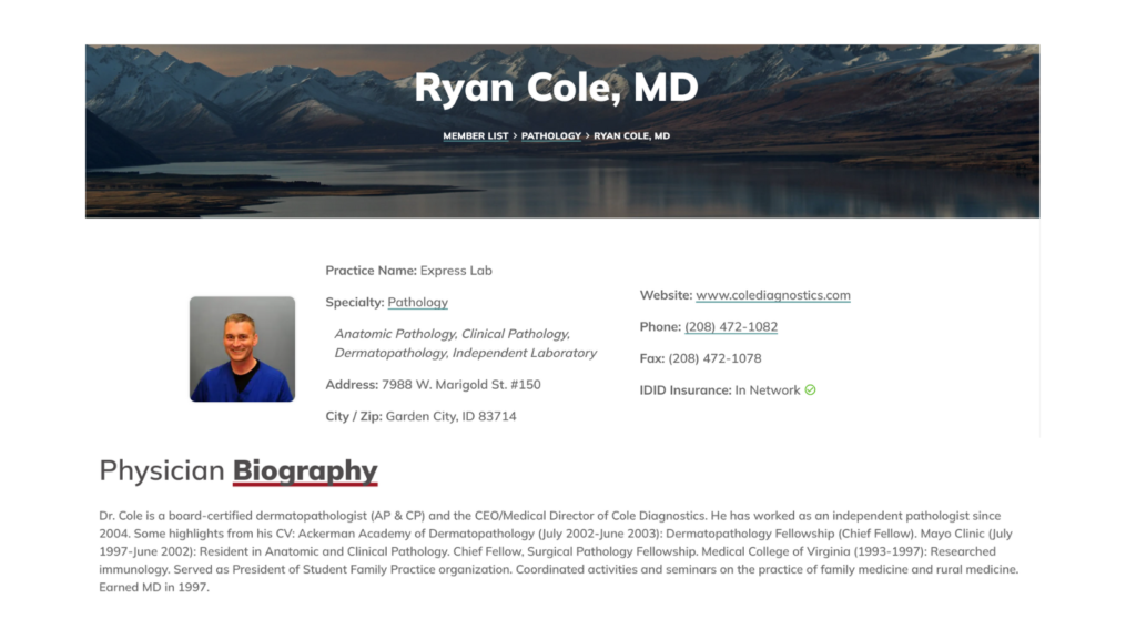 Dr Ryan Cole