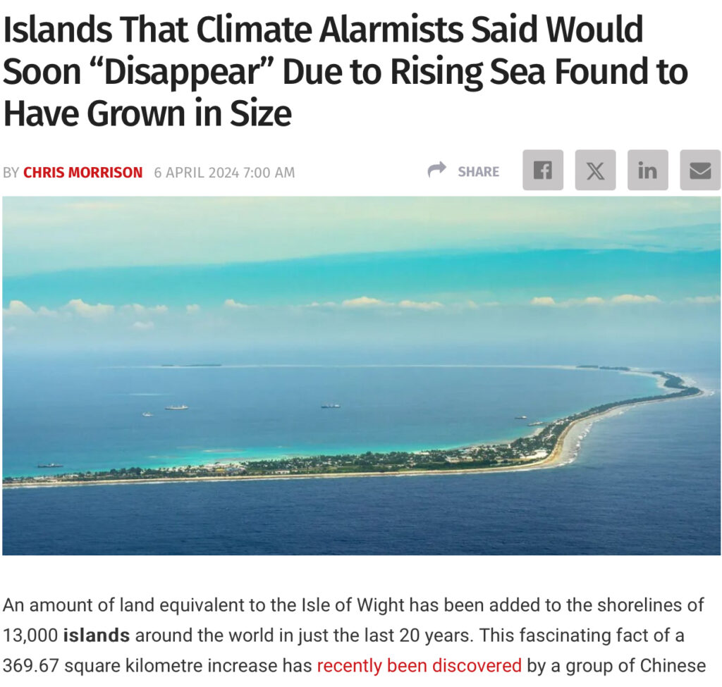 Islands getting bigger