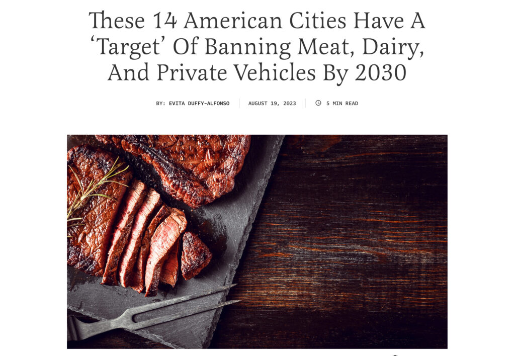 Red meat ban in C40 cities