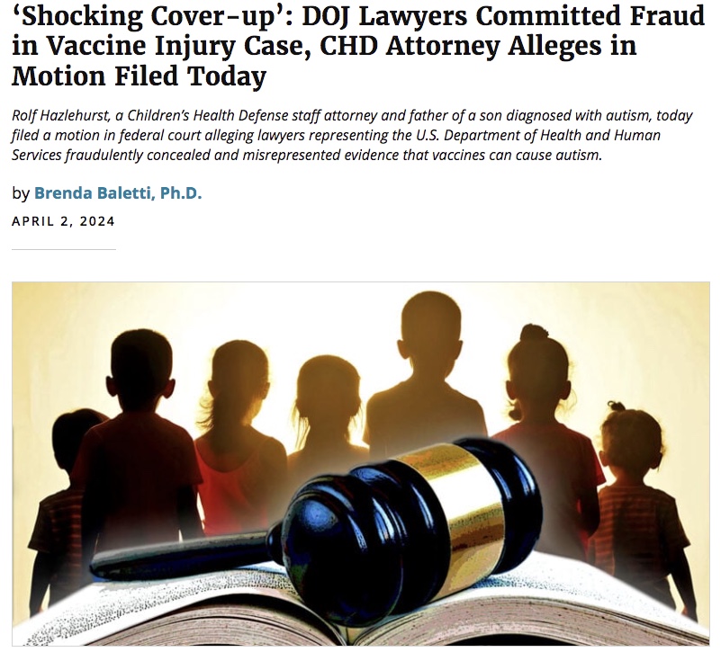 Federal court case - cover up of Vaccines causing Autism