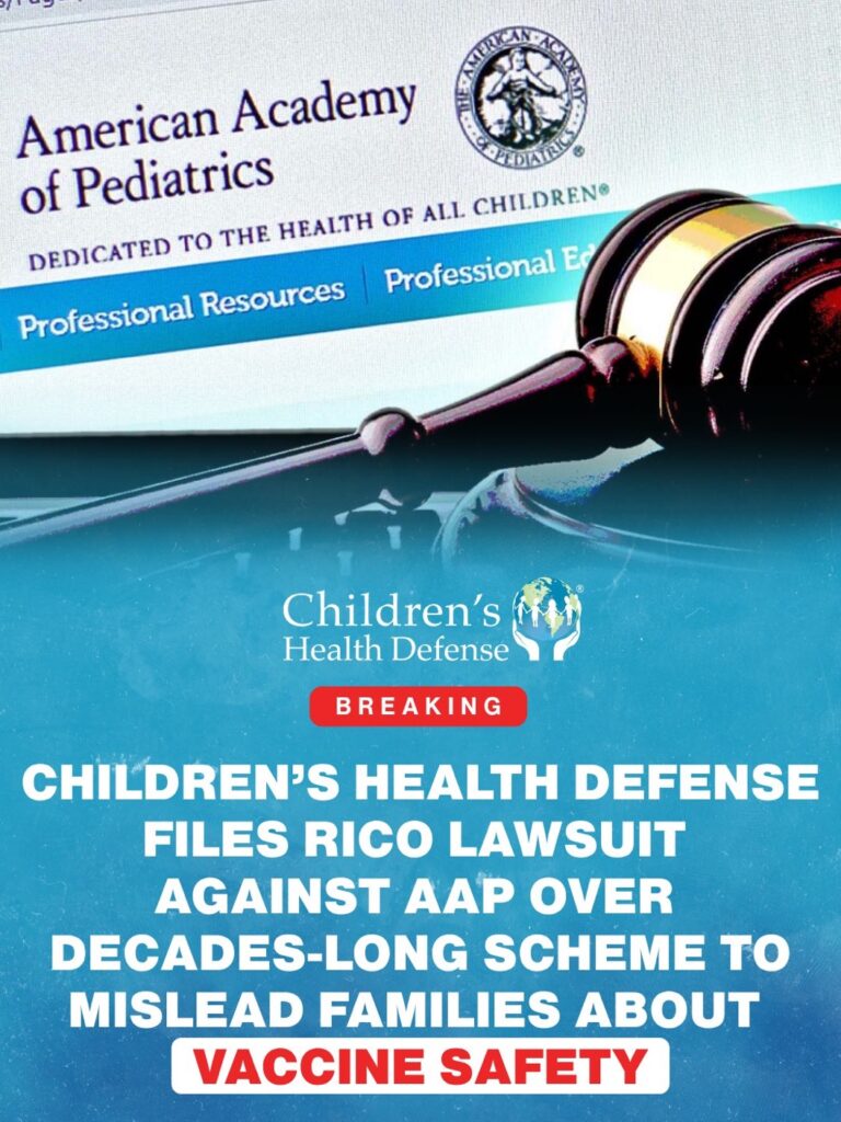 Vaccines have never been properly tested for safety. There is now a racketeering (RICO) lawsuit against AAP for lying to the public about this for decades...