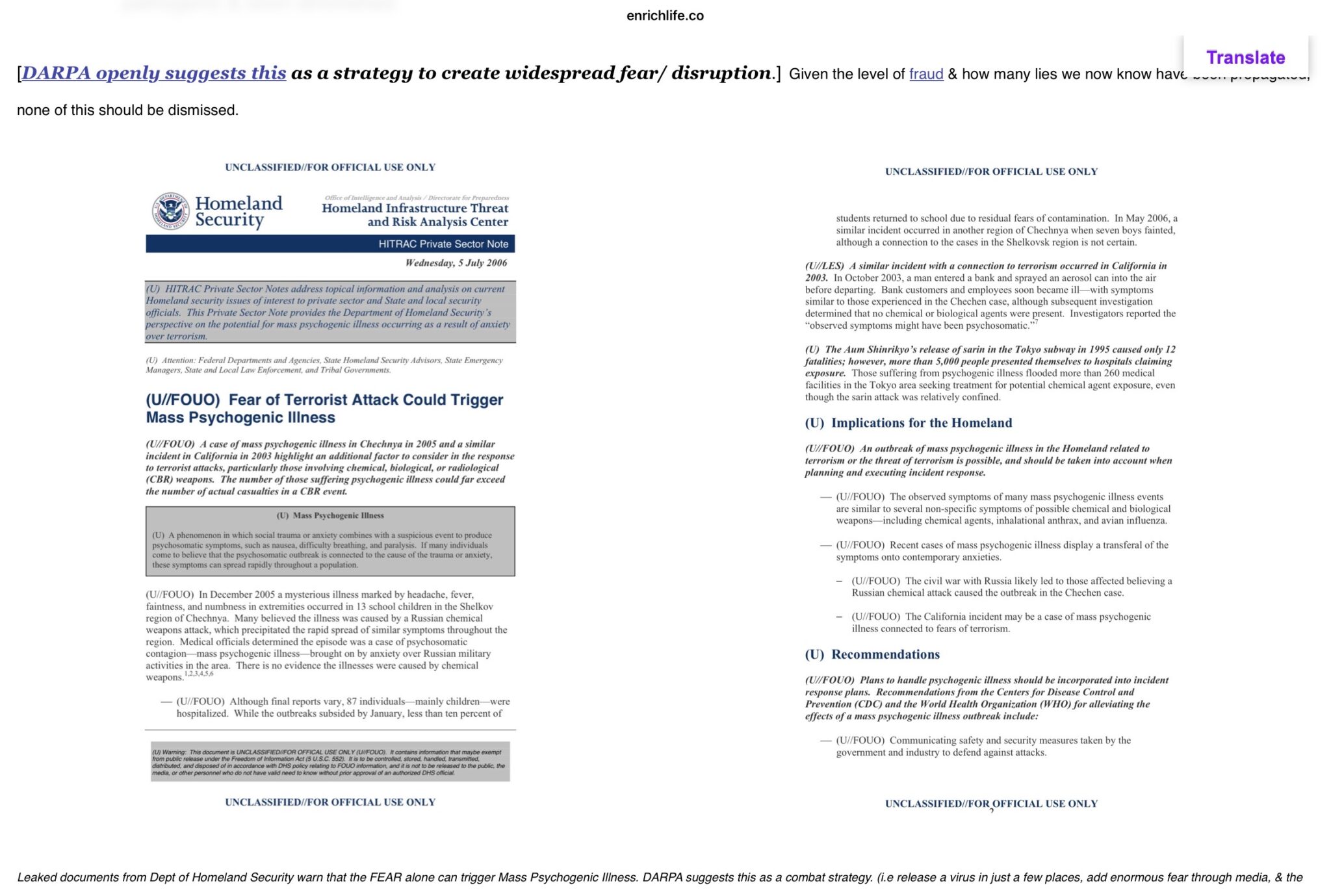Psychogenic illness