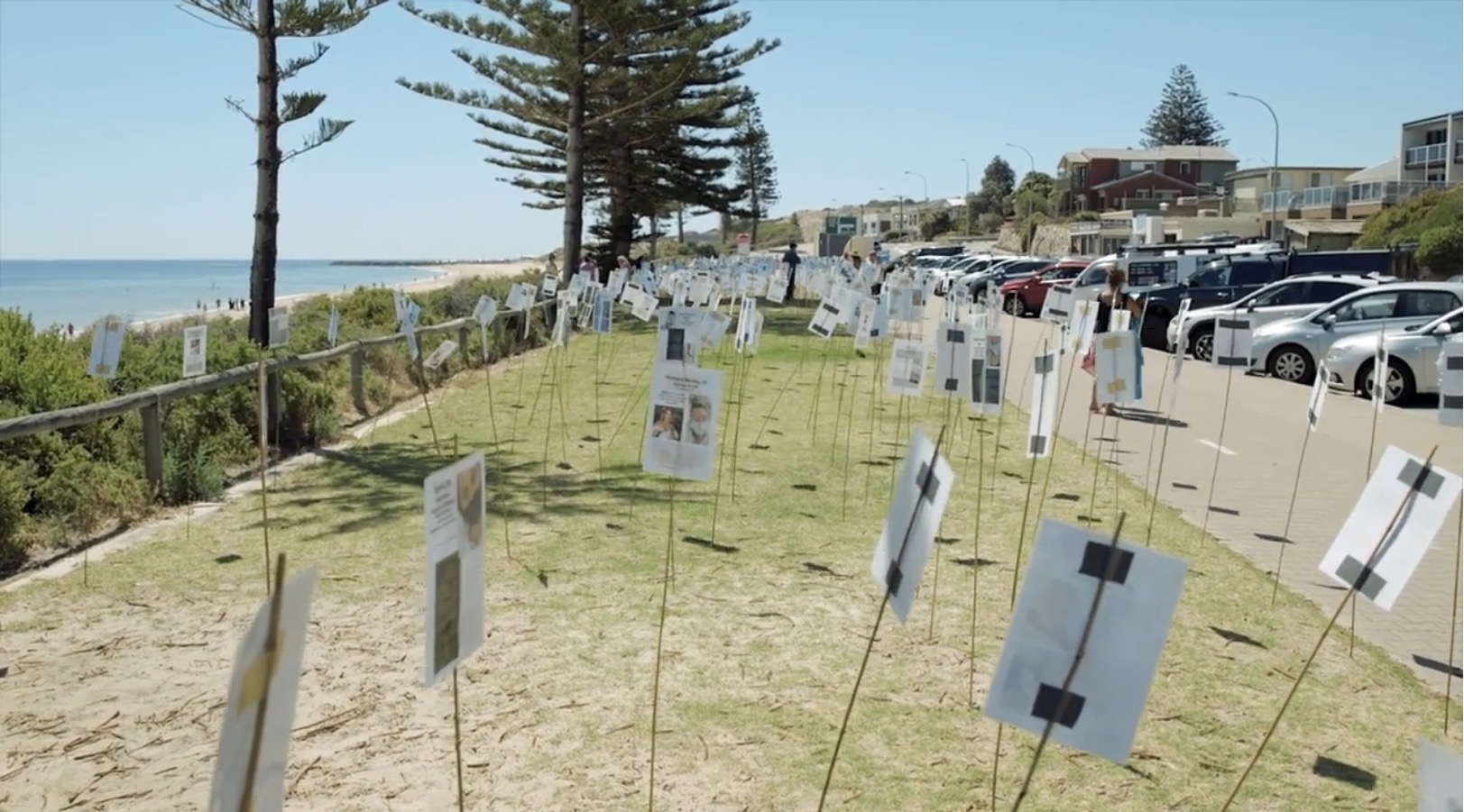 Forest of the Fallen Tributes to the vast numbers of covid vaccine deaths that mredia denies