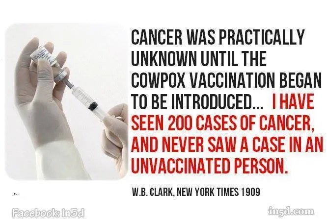 Cancer is largely due to vaccines